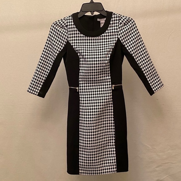 H & M 🔥SALE🔥 Houndstooth Dress Zipper Pockets - Picture 2 of 6